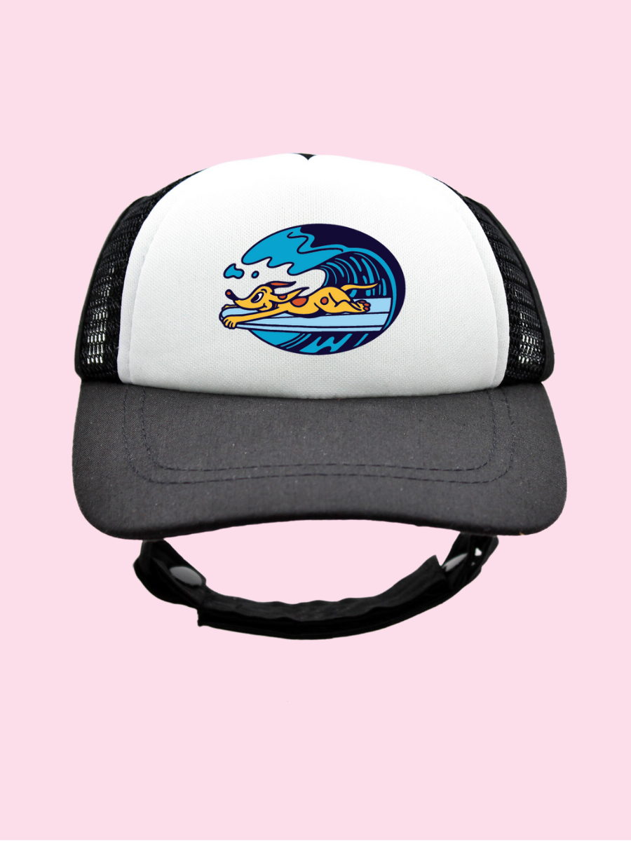Orange Surf’s Up | Trucker Hats for Dogs | Duke & Daisee NZ