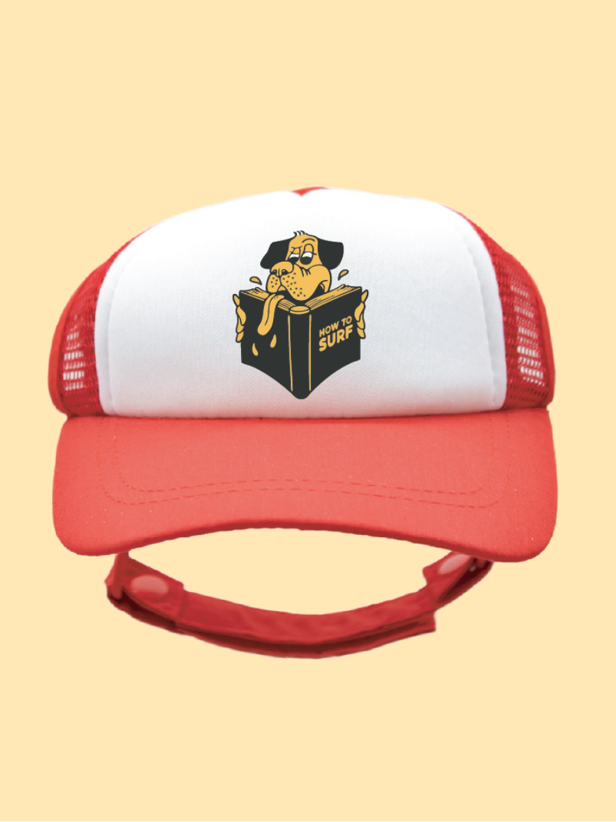 Black How to Surf | Trucker Hats for Dogs | Duke & Daisee NZ