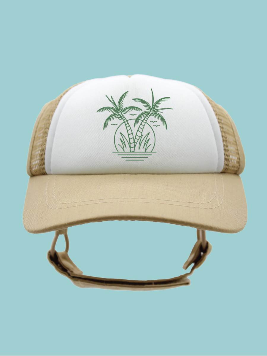 Green Twin Palms | Trucker Hat for Dogs | Duke & Daisee NZ