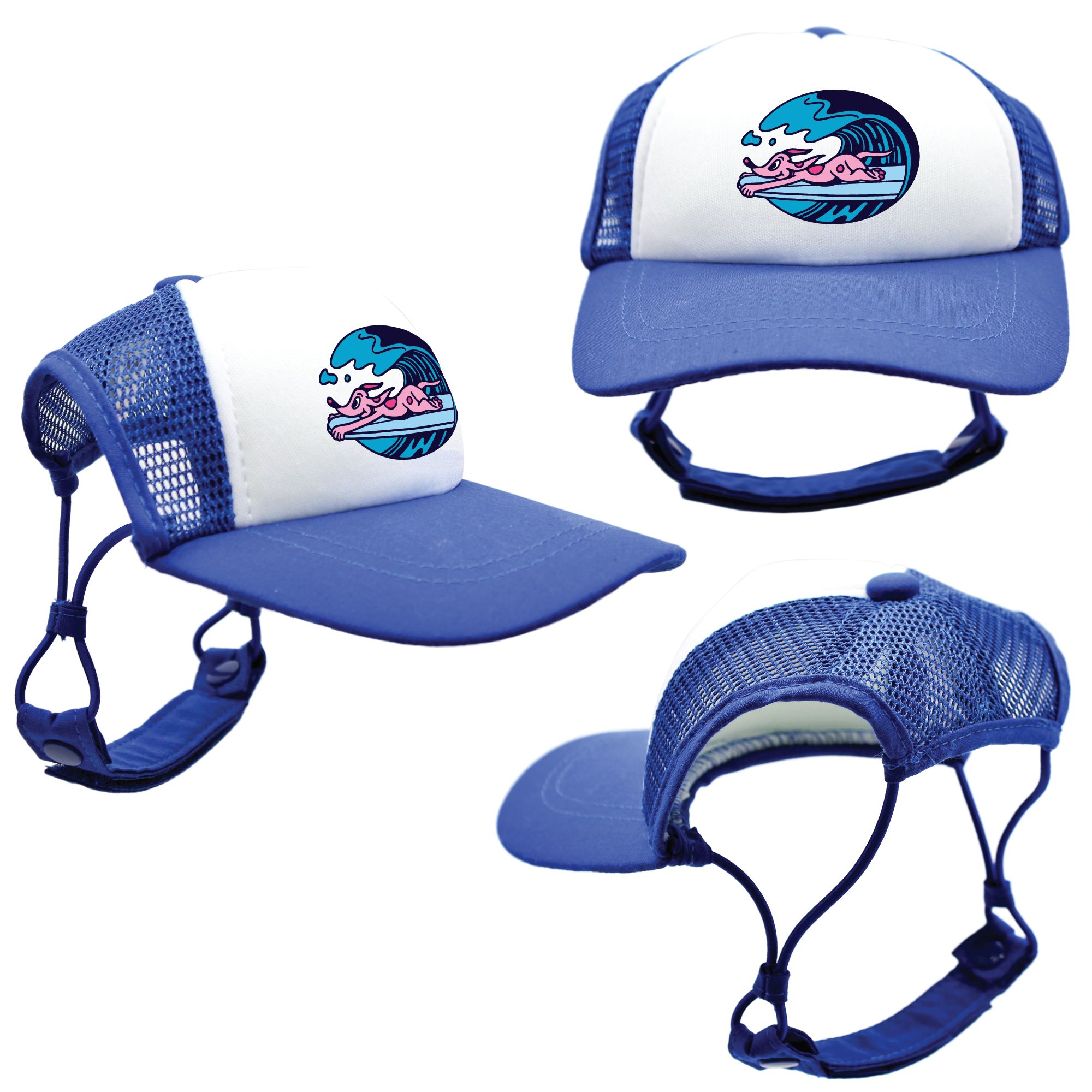 Pink Surf’s Up | Trucker Hats for Dogs | Duke & Daisee NZ