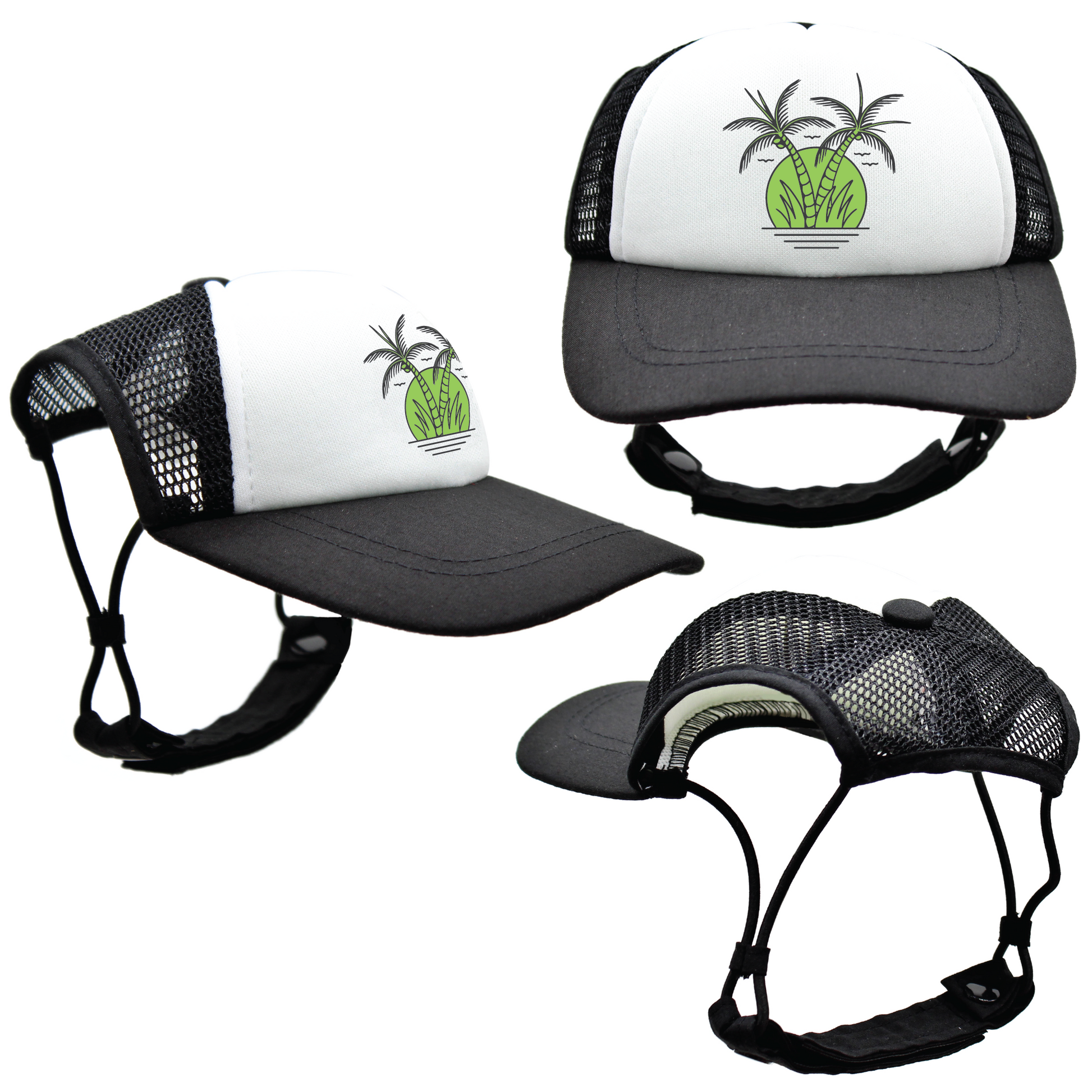 Green Sunset Twin Palms | Trucker Hat for Dogs | Duke & Daisee NZ