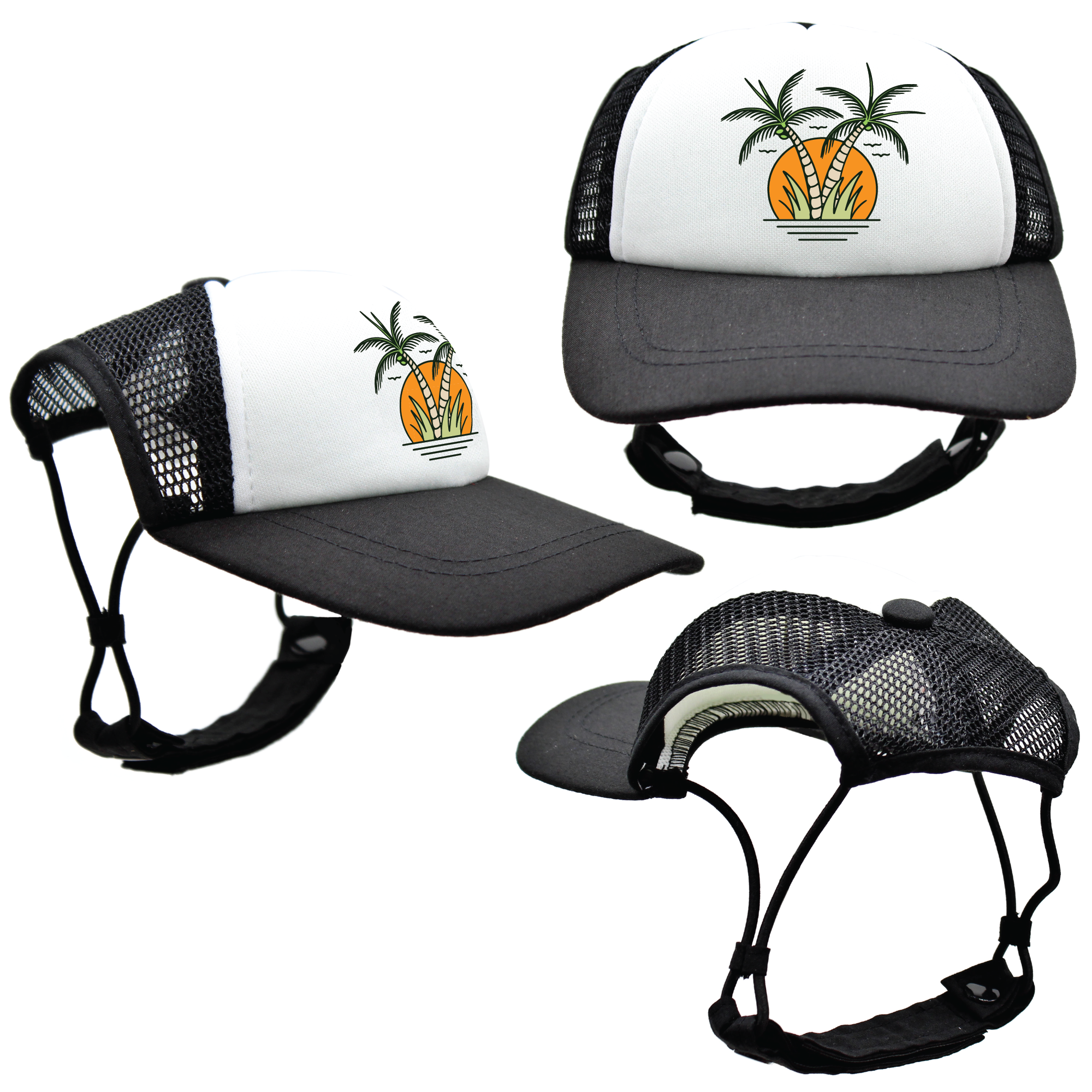 Orange Sunset Twin Palms | Trucker Hat for Dogs | Duke & Daisee NZ