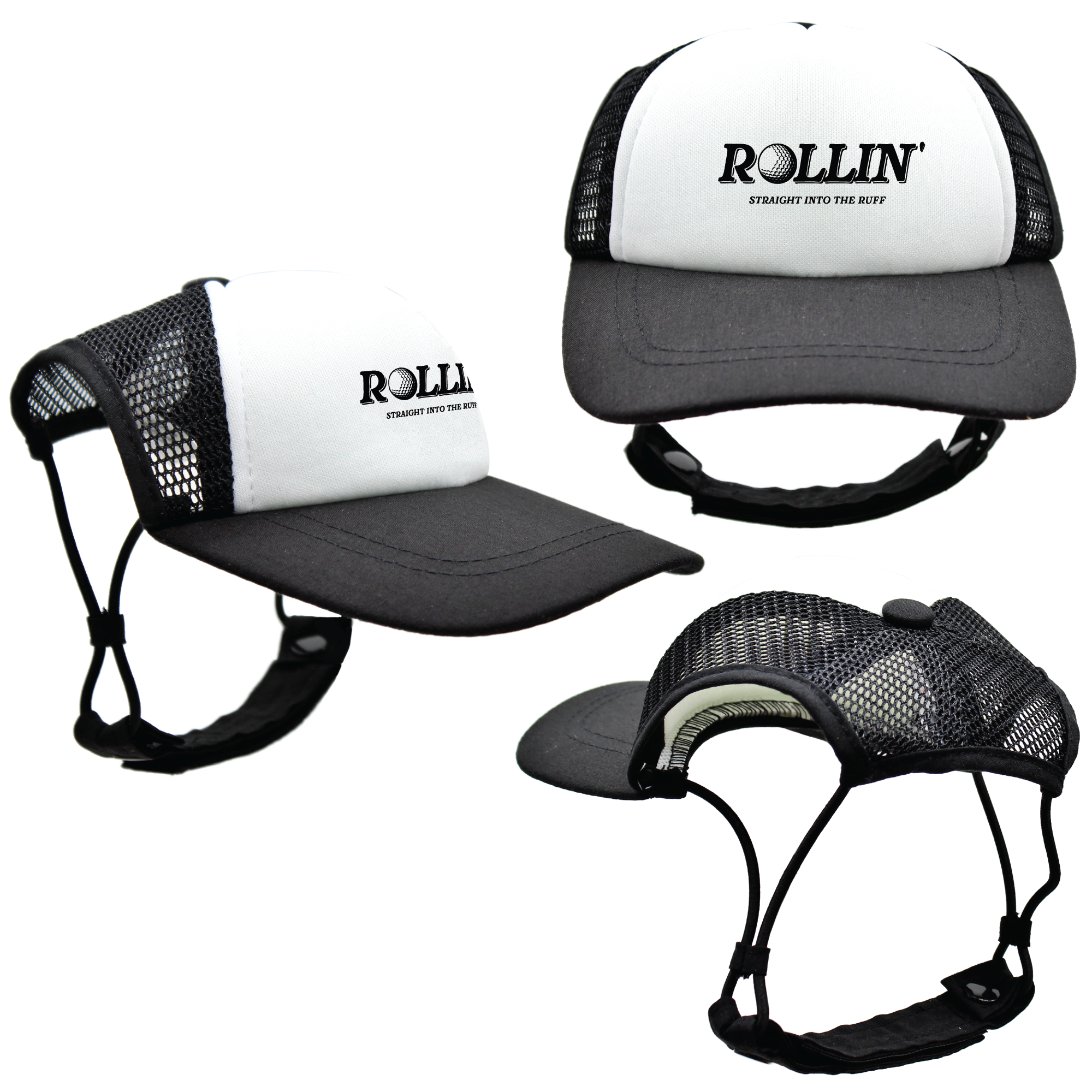 Black Rollin' into the Ruff | PupLid Trucker Hats for Dogs | Duke & Daisee NZ