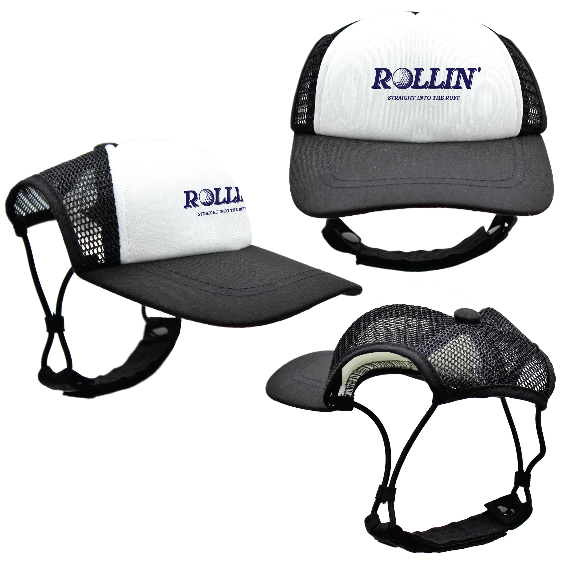 Navy Rollin' into the Ruff | PupLid Trucker Hats for Dogs | Duke & Dasiee NZ