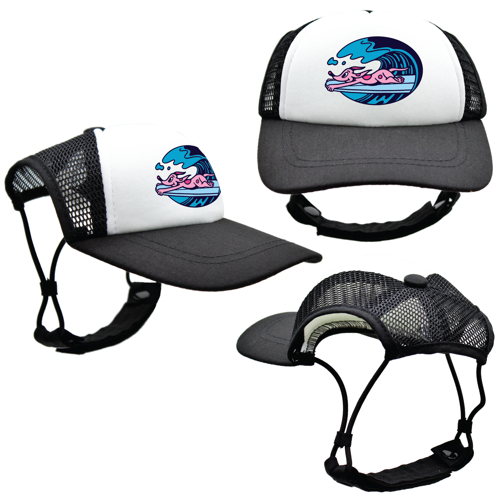 Pink Surf’s Up | Trucker Hats for Dogs | Duke & Daisee NZ