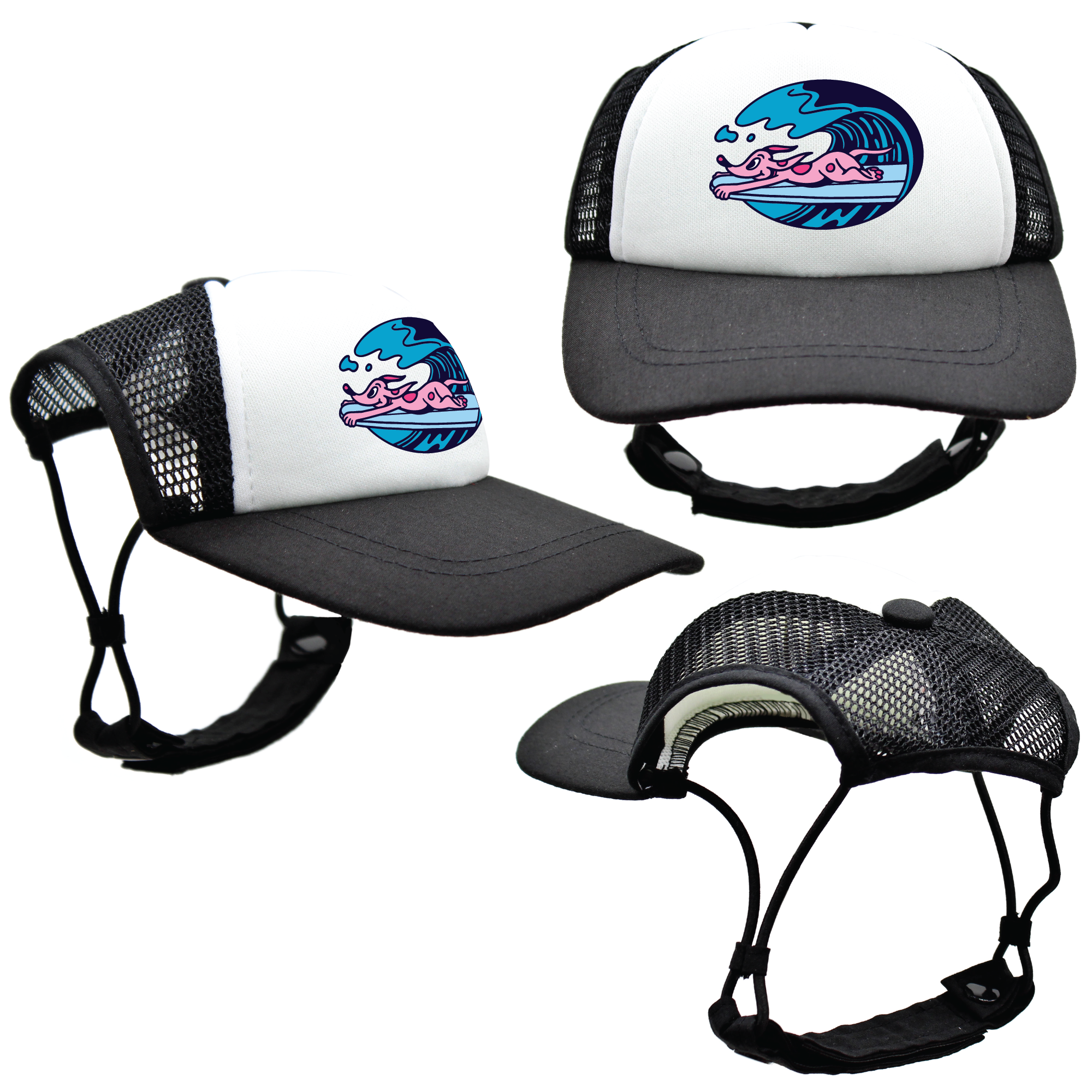 Pink Surf’s Up | Trucker Hats for Dogs | Duke & Daisee NZ