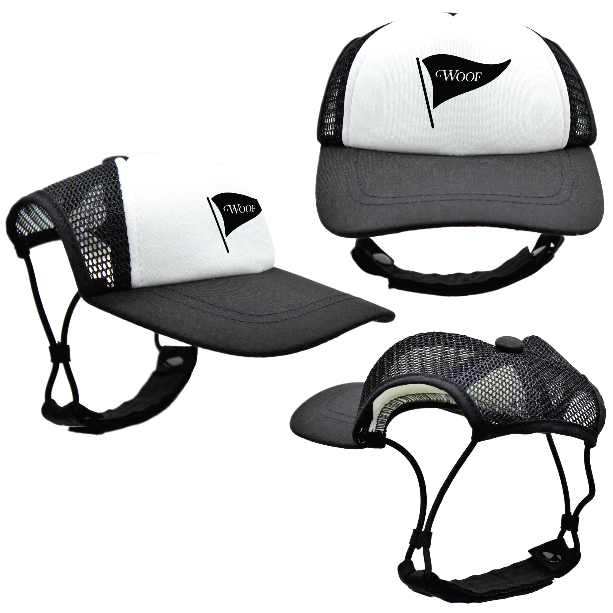Black Woof Golf | PupLid Trucker Hats for Dogs | Duke & Daisee NZ