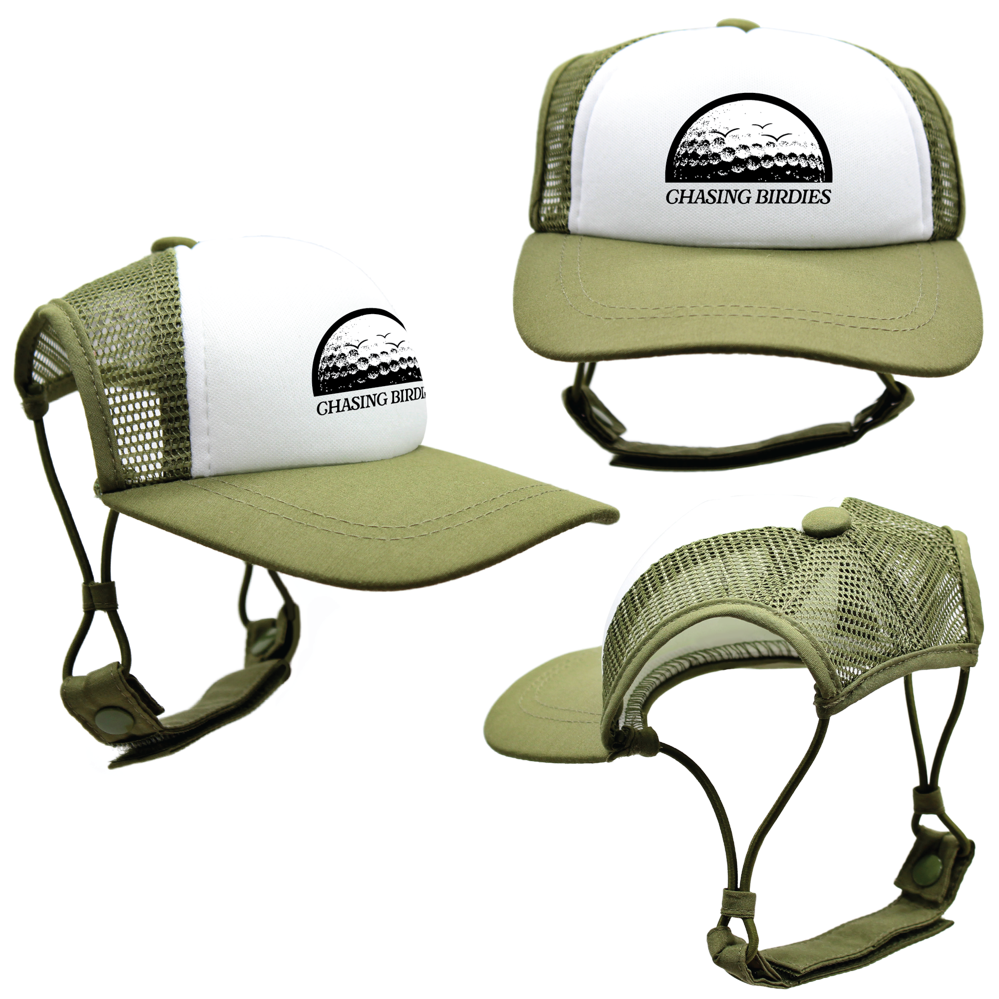 Black Chasing Birdies | PupLid Trucker Hats for Dogs | Duke & Daisee NZ