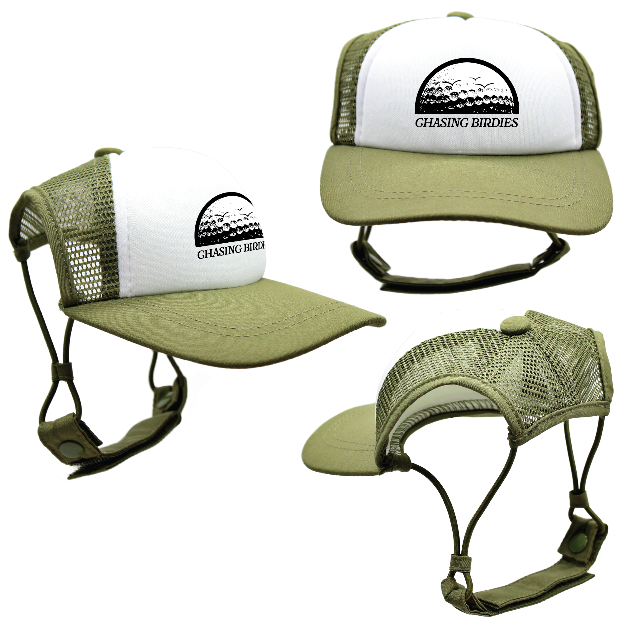 Black Chasing Birdies | PupLid Trucker Hats for Dogs | Duke & Daisee NZ