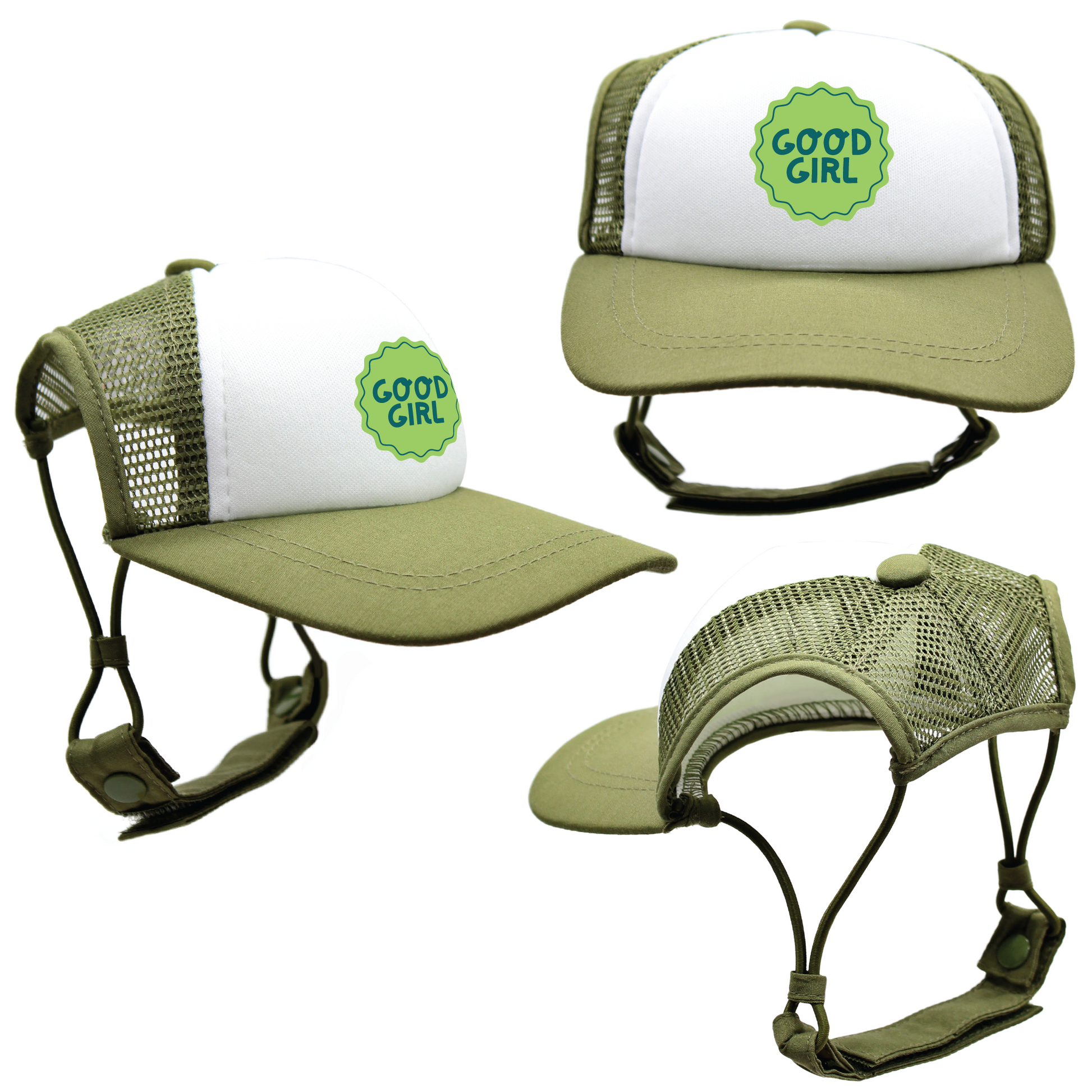 Green Good Dog Badges | Trucker Hats for Dogs | Duke & Daisee NZ