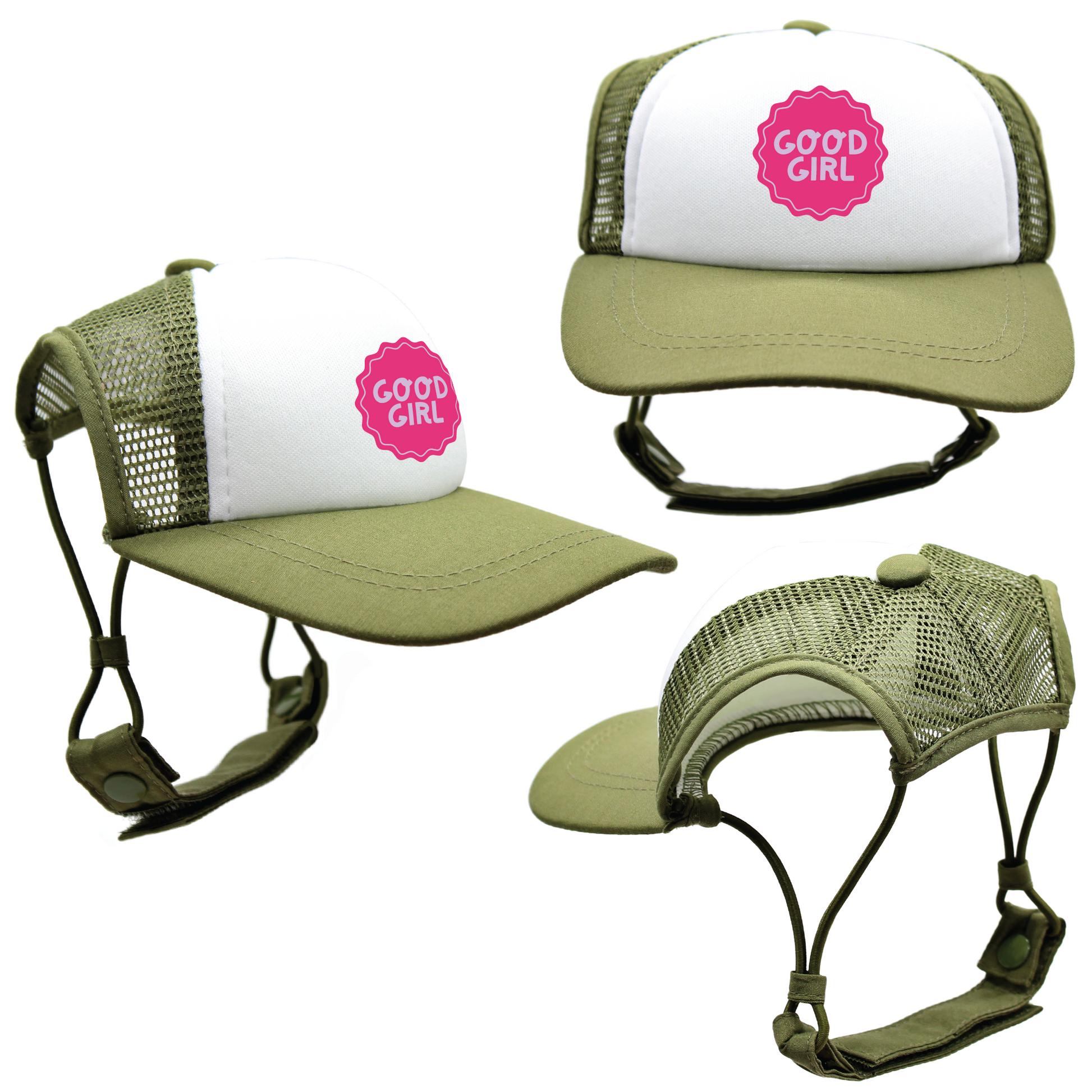 Pink Good Dog Badges | Trucker Hats for Dogs | Duke & Daisee NZ
