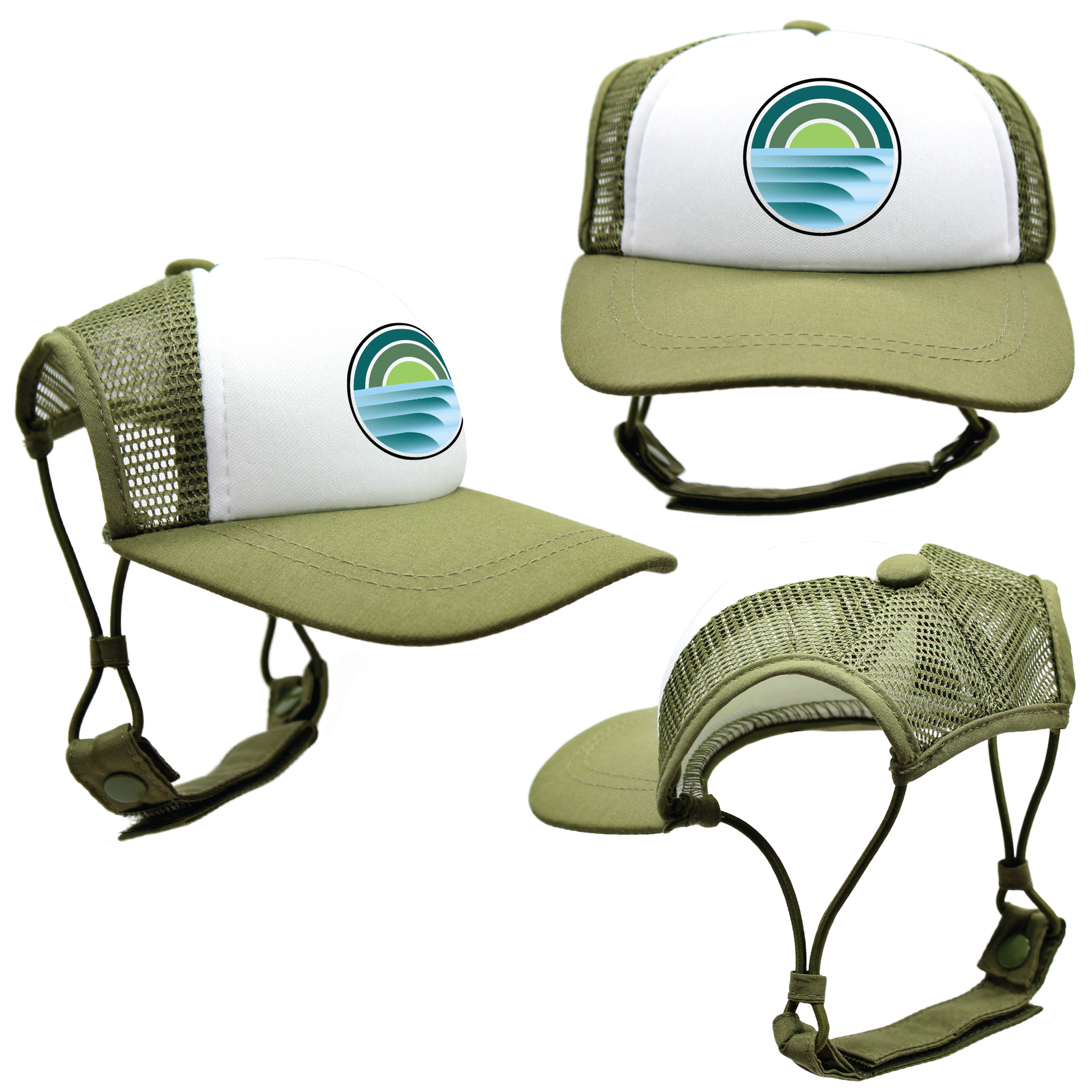 Green Sunset Surfin' | Trucker Hats for Dogs | Duke & Daisee NZ