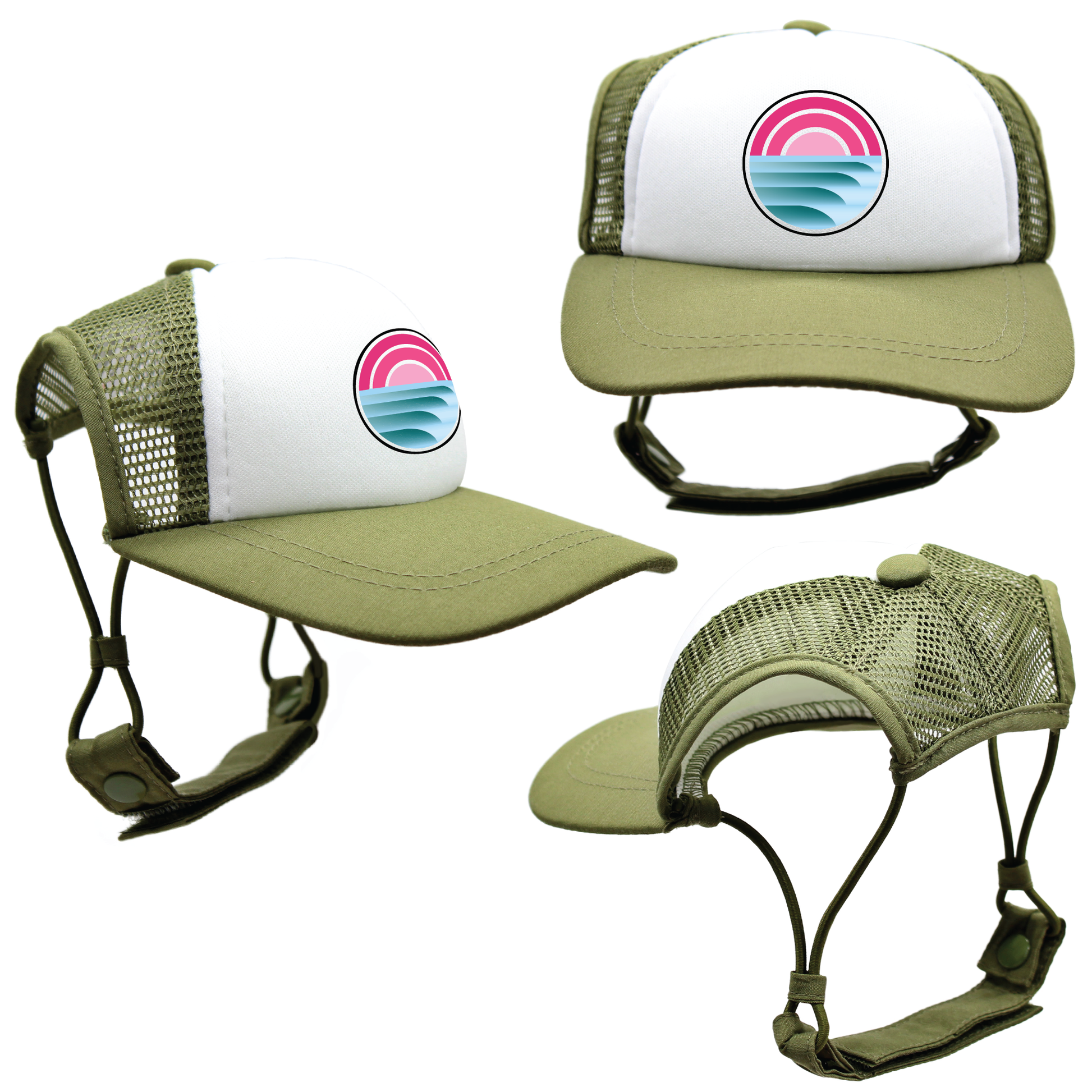 Pink Sunset Surfin' | Trucker Hats for Dogs | Duke & Daisee NZ