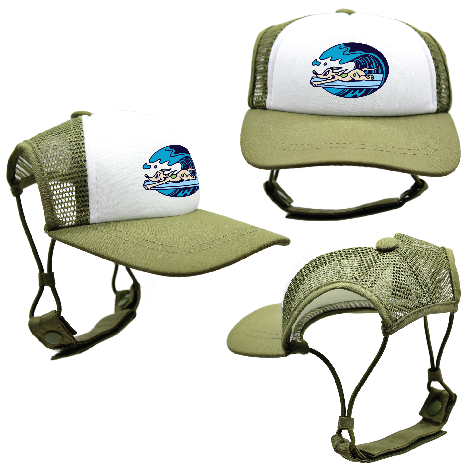 Green Surf’s Up | Trucker Hats for Dogs | Duke & Daisee NZ