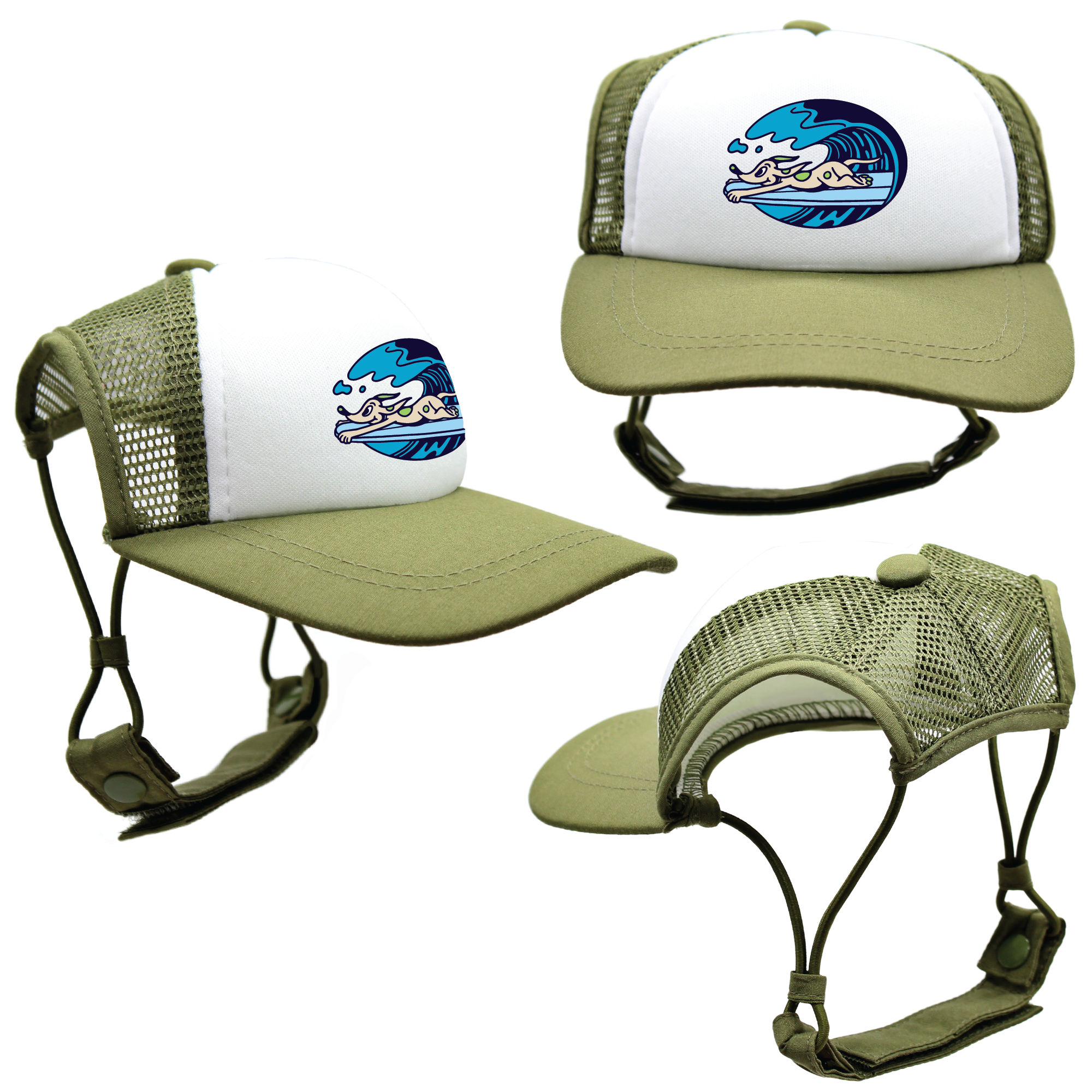 Green Surf’s Up | Trucker Hats for Dogs | Duke & Daisee NZ