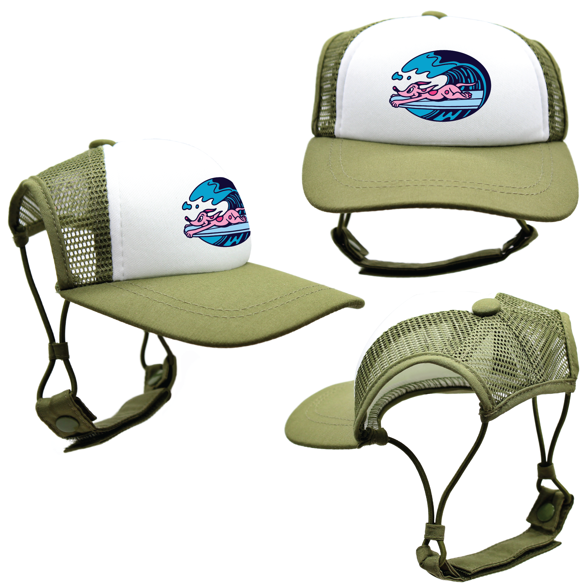 Pink Surf’s Up | Trucker Hats for Dogs | Duke & Daisee NZ