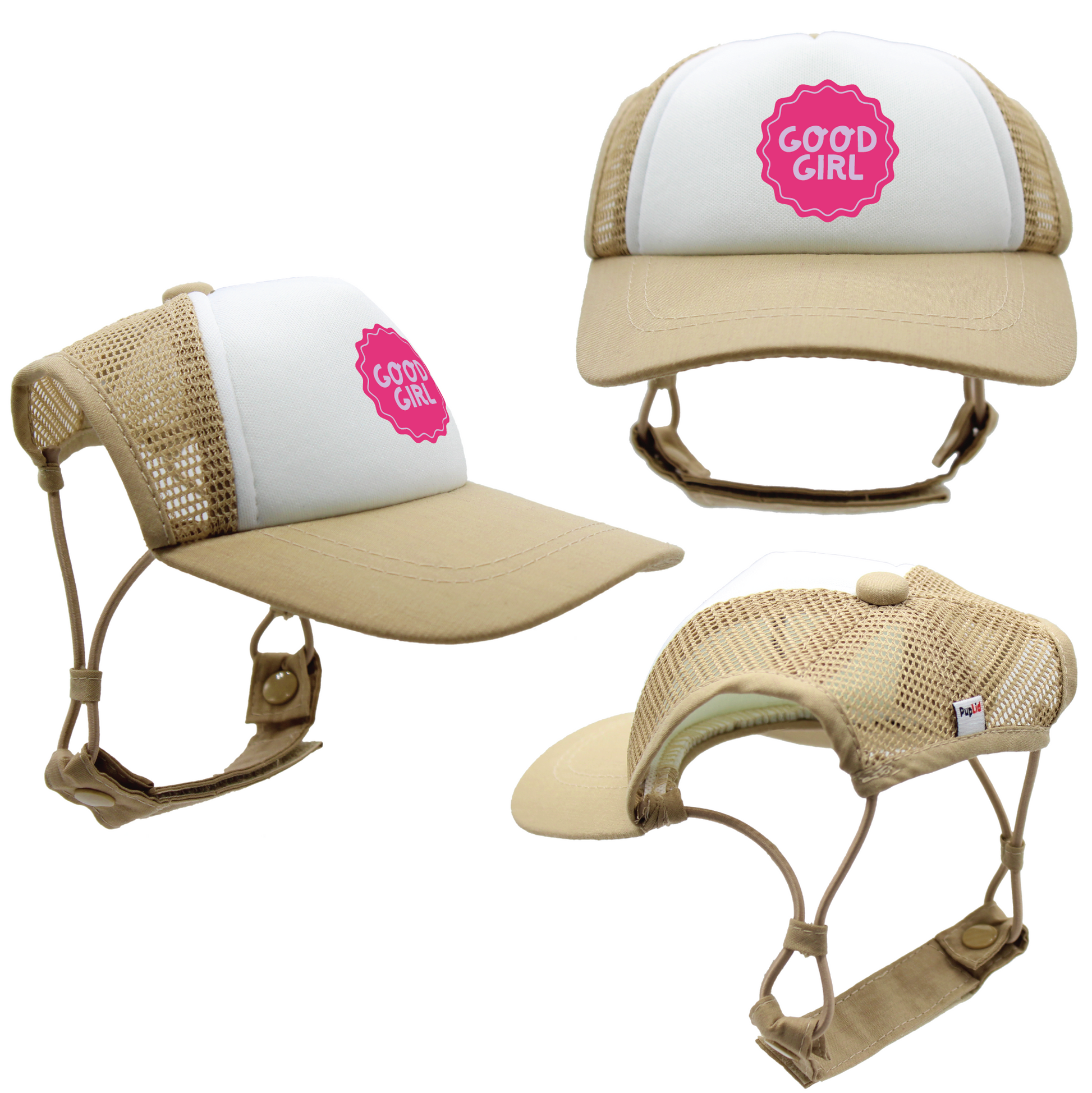 Pink Good Dog Badges | Trucker Hats for Dogs | Duke & Daisee NZ