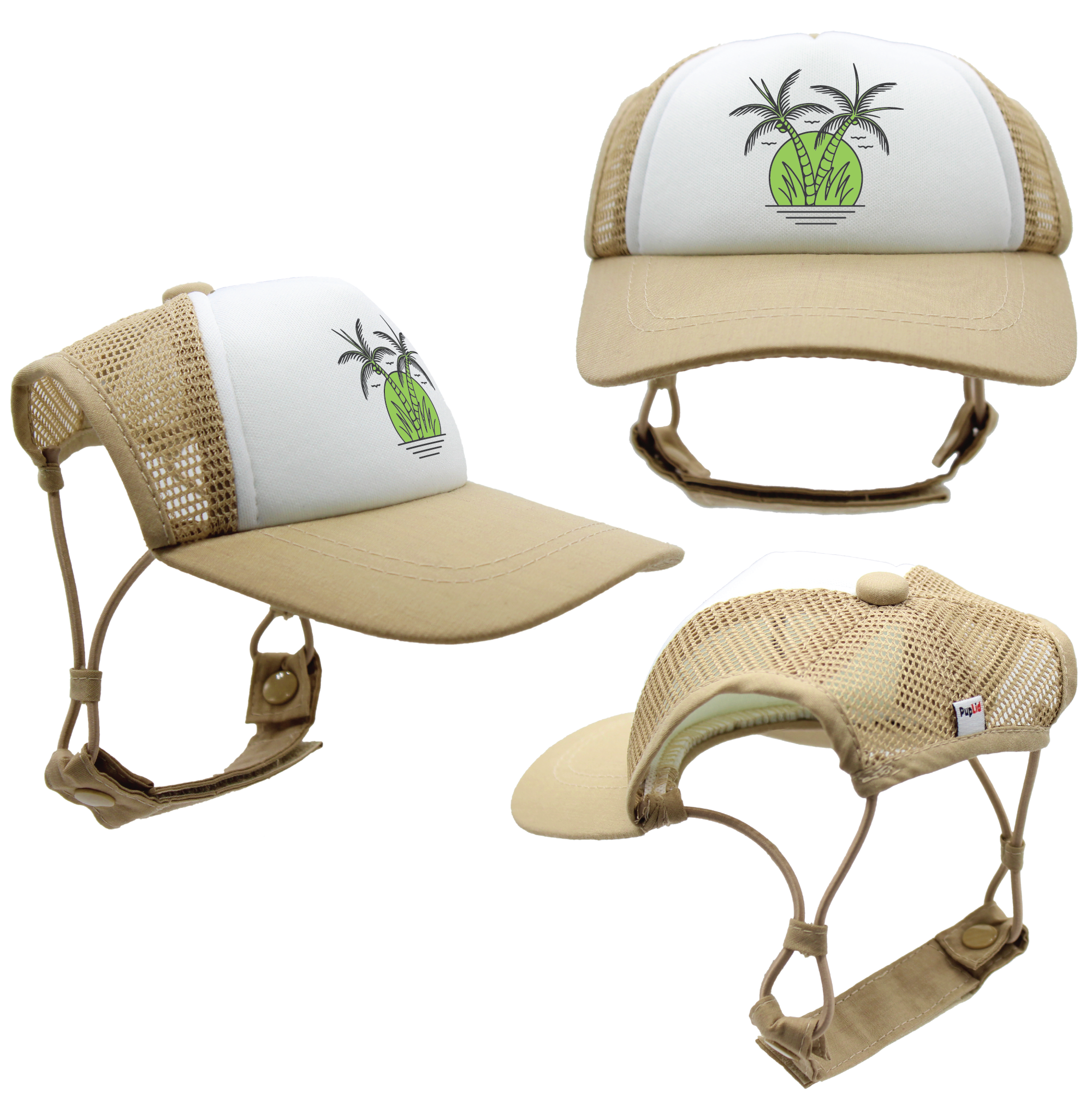Green Sunset Twin Palms | Trucker Hat for Dogs | Duke & Daisee NZ