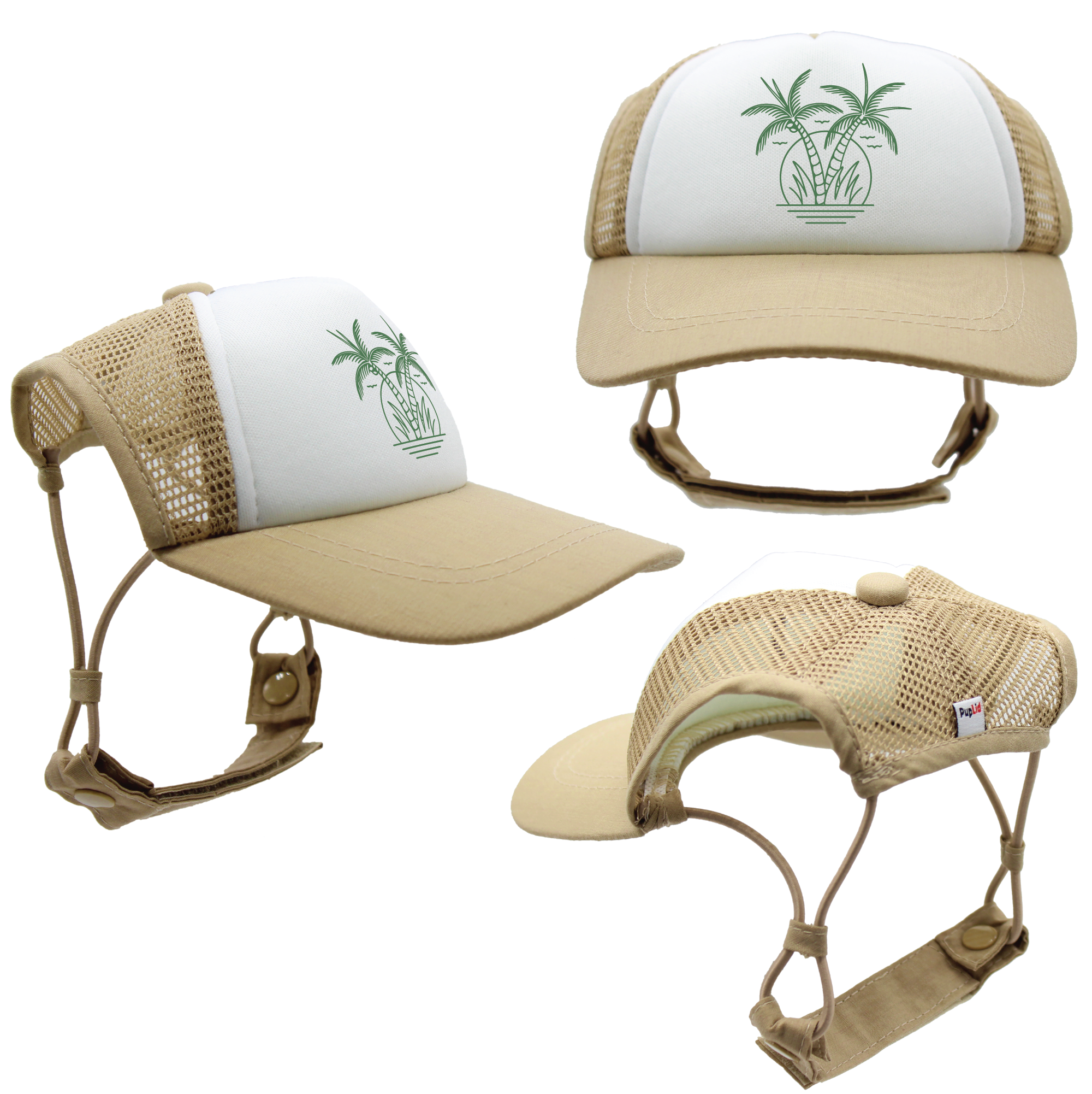 Green Twin Palms | Trucker Hat for Dogs | Duke & Daisee NZ
