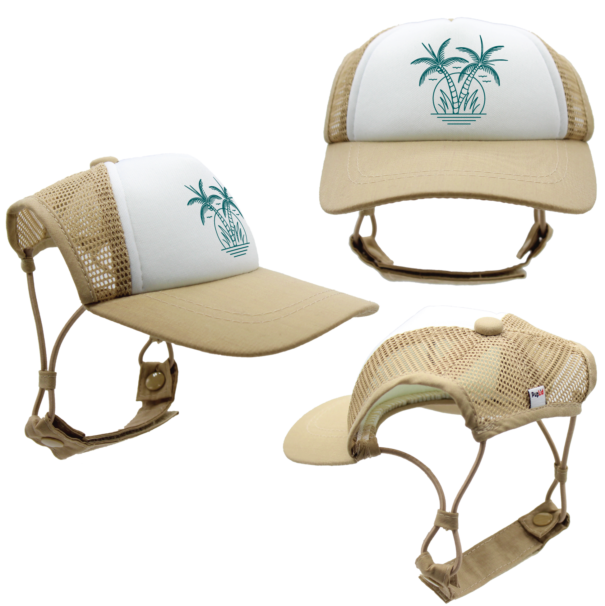 Teal Twin Palms | Trucker Hat for Dogs | Duke & Daisee NZ