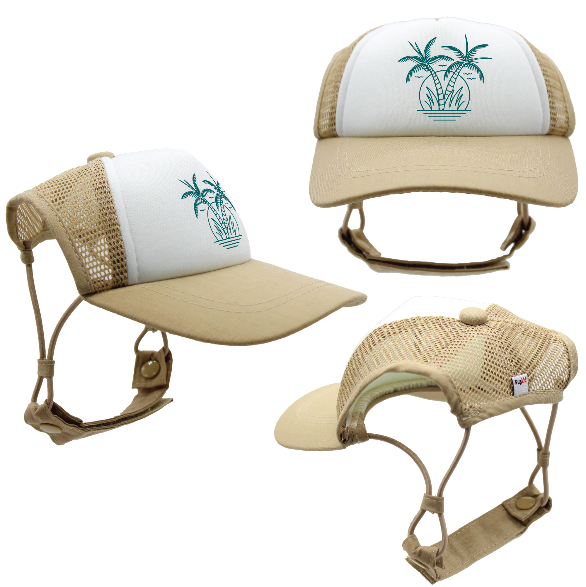 Teal Twin Palms | Trucker Hat for Dogs | Duke & Daisee NZ