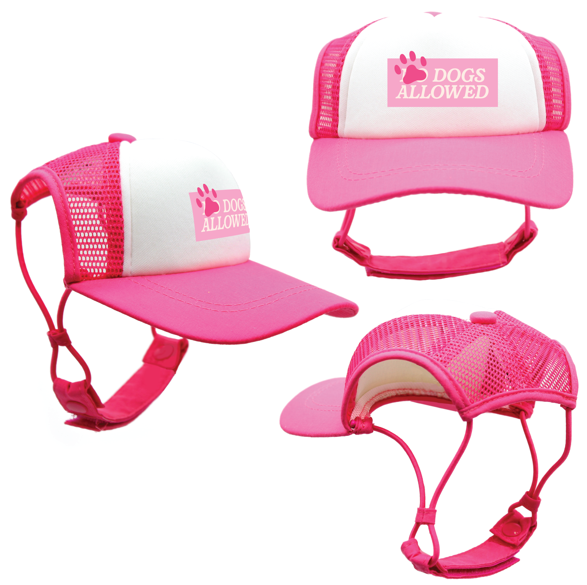 Pink Dogs Allowed | Trucker Hats for Dogs | Duke & Daisee NZ