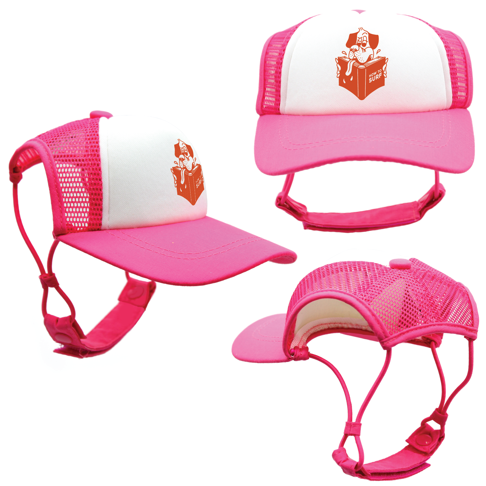 Red How to Surf | Trucker Hats for Dogs | Duke & Daisee NZ