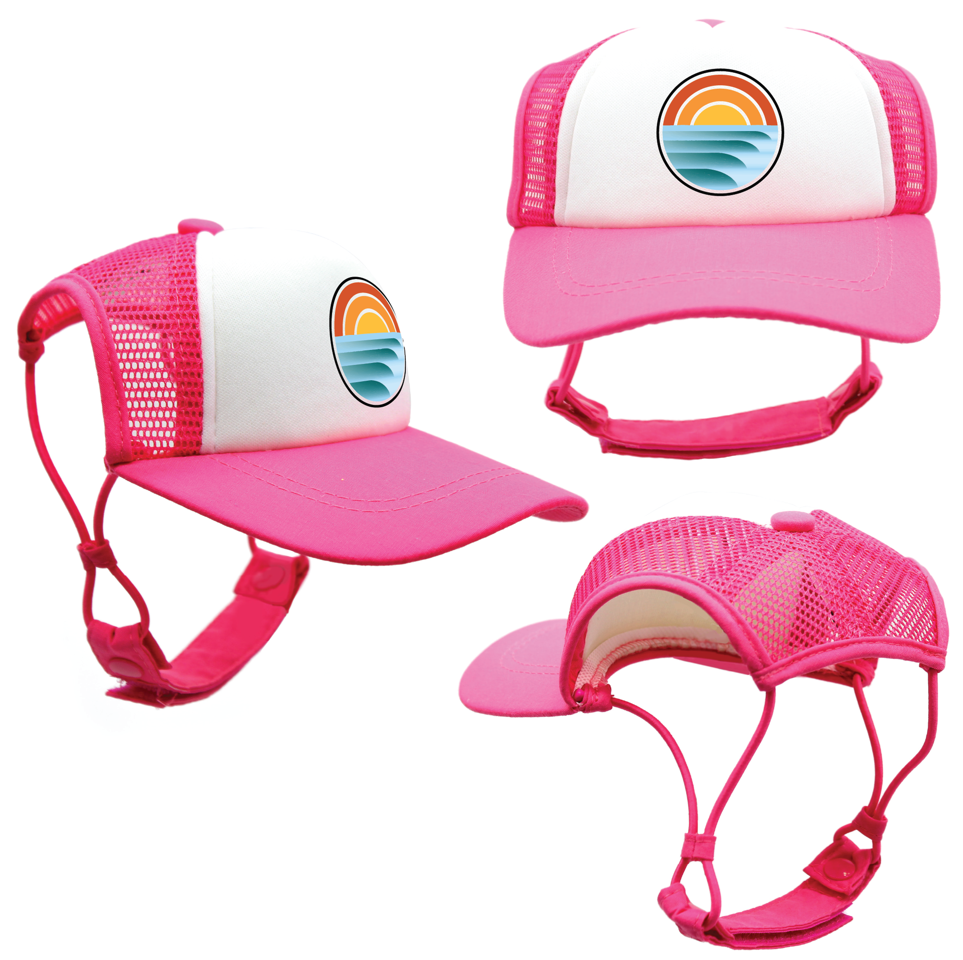 Orange Sunset Surfin' | Trucker Hats for Dogs | Duke and Daisee NZ