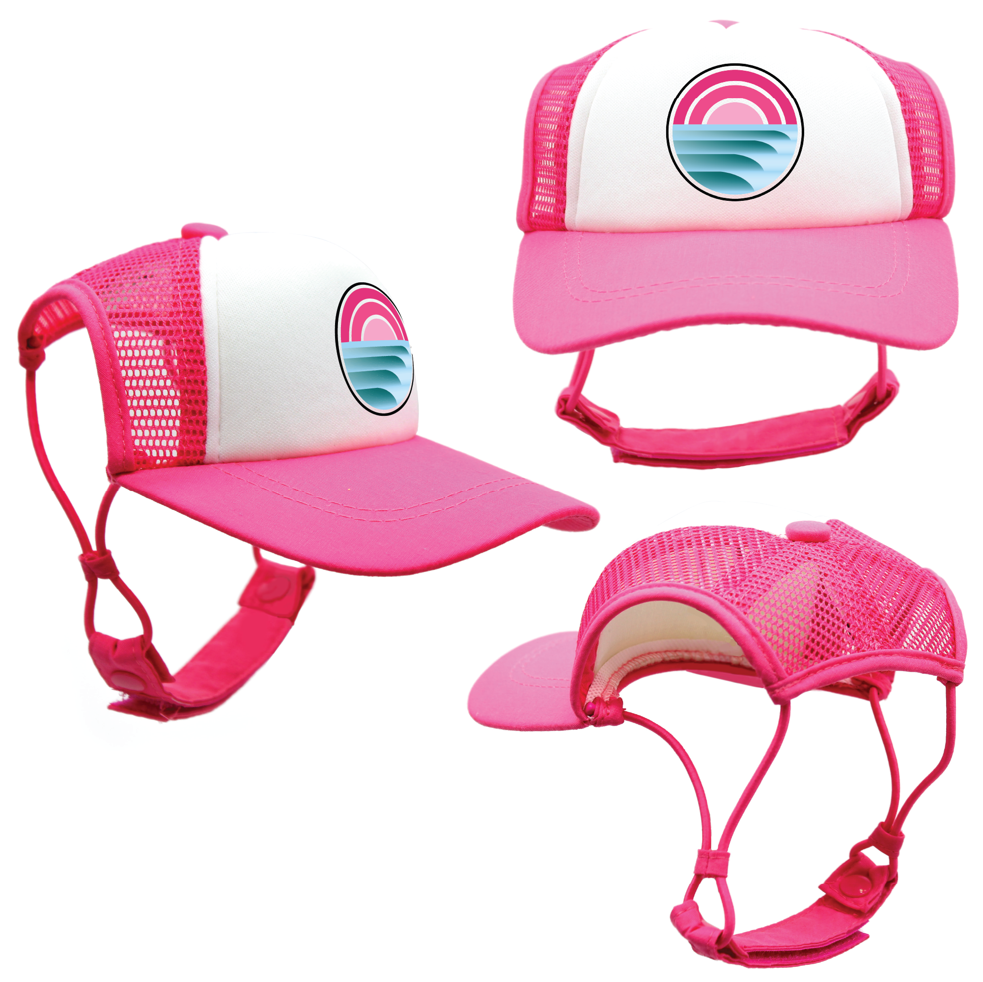 Pink Sunset Surfin' | Trucker Hats for Dogs | Duke & Daisee NZ