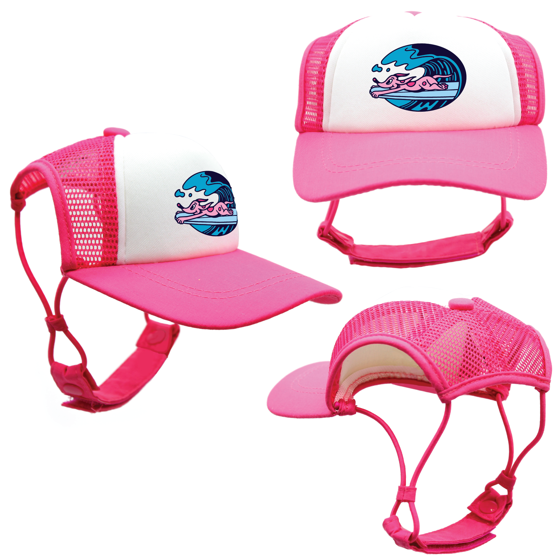Pink Surf’s Up | Trucker Hats for Dogs | Duke & Daisee NZ