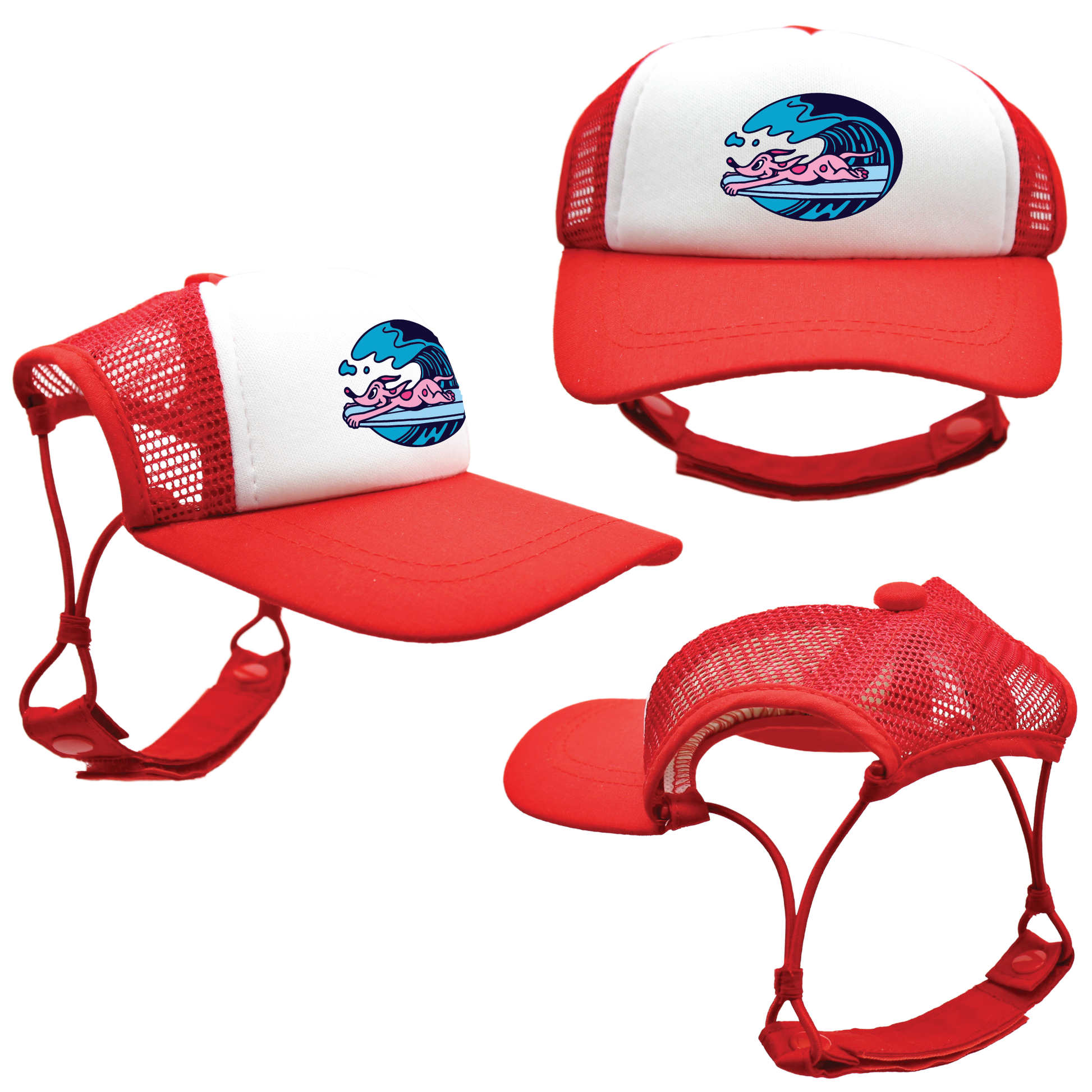 Pink Surf’s Up | Trucker Hats for Dogs | Duke & Daisee NZ