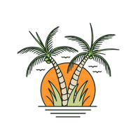 Orange Sunset Twin Palms